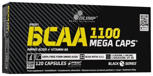 Olimp Sport Nutrition BCAA 1100 Mega caps, БЦАА 1100 Мега капс, 120 капсул