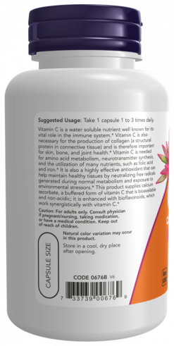NOW Vitamin C - 500 calcium Ascordate, Витамин С - 500, 100 капсул