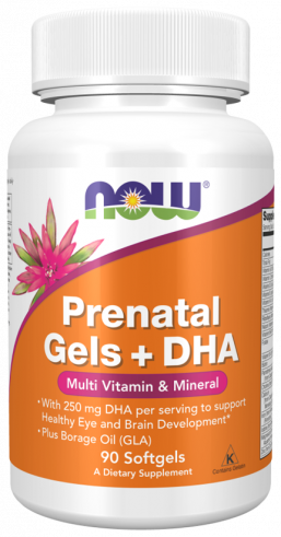 NOW Prenatal Gels + DHA, Прентал + ДГК, 90 капсул