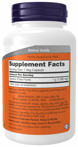 NOW Taurine 1000 mg, 100 капсул