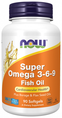 NOW Super Omega 3-6-9 1200 mg, Супер Омега-3-6-9 1200 мг, 90 капсул