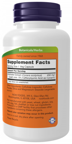 NOW Artichoke Extract 450 mg, Экстракт артишока 450 мг, 90 капсул