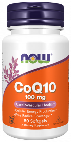 NOW Co Q10, 100 mg, Кофермент Q10, 100 мг, 50 капсул