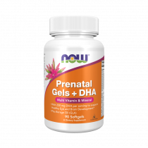 NOW Prenatal Gels + DHA, Прентал + ДГК, 90 капсул